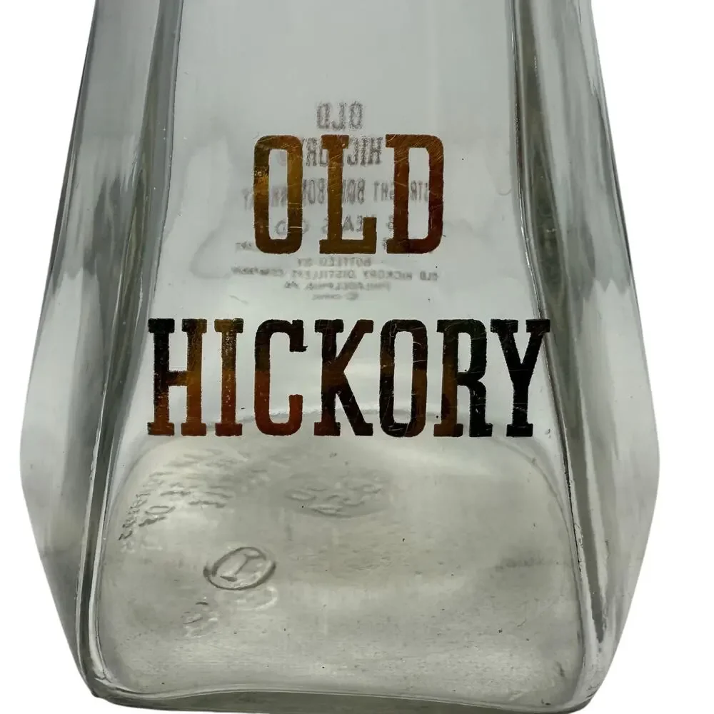 Vintage Old Hickory Straight Bourbon Whiskey Decanter Bottle w/ Stopper